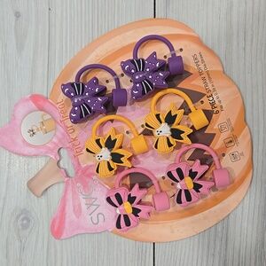 SWC Cute Halloween Straw Toppers Set